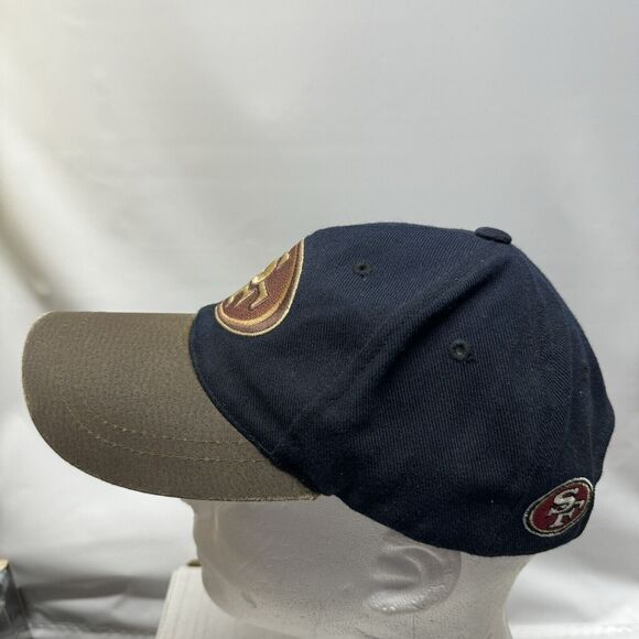 San Francisco 49ers Hat Cap Adjustable Leather Bill NFL Distressed Football - Picture 4 of 13